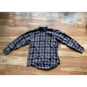 Arrow Vintage Blue Plaid Cotton Button Up Shirt
